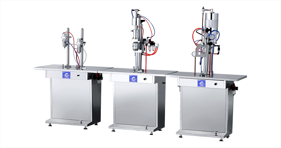 半自動氣霧罐灌裝三合一